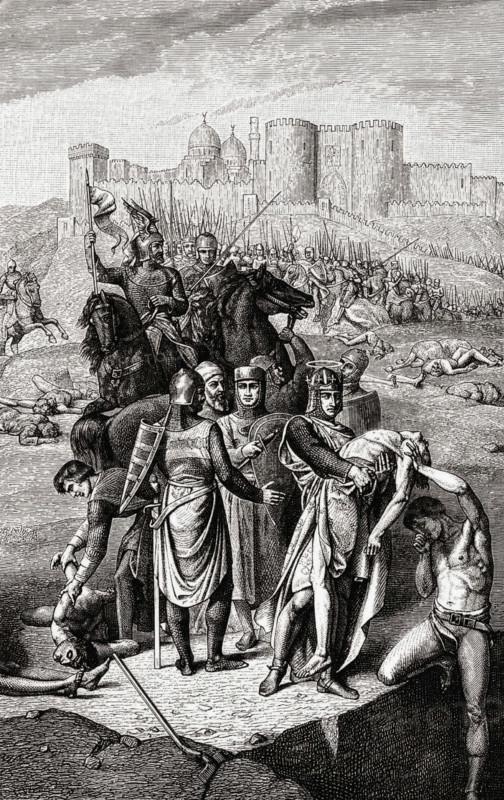 Saint Louis enterrant les cadavres des Chrétiens à Sidon.