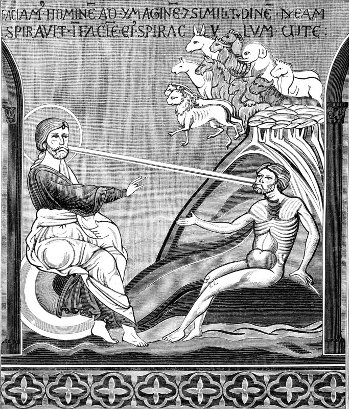 Mosaïque représentant la Création d'Adam