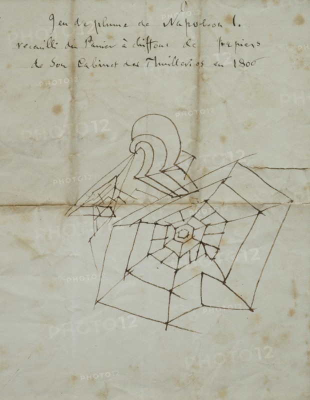 Ink hasty sketch made by Napoleon I