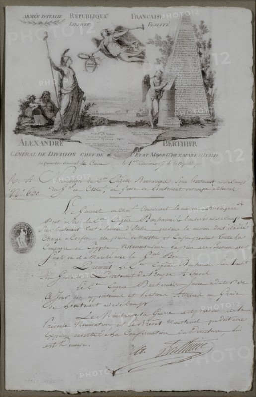 Eugène de Beauharnais appointed Lieutenant by General Bonaparte