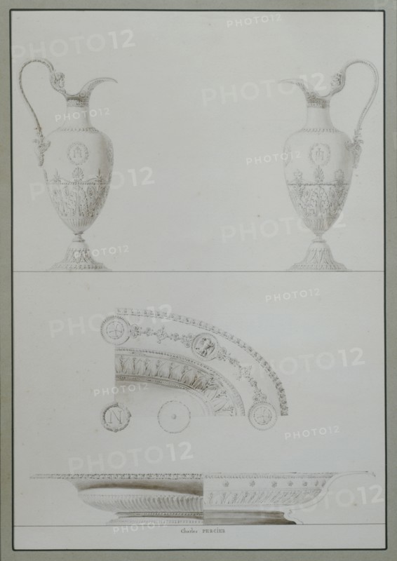 Percier, Sketch of the cruets and tray intended to the Emperor's coronation on December 2, 1804