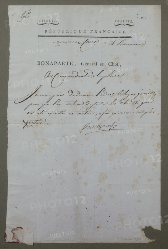 Ordre de Bonaparte de faire enterrer les cheiks ayant organisé la révolte du Caire (1798)