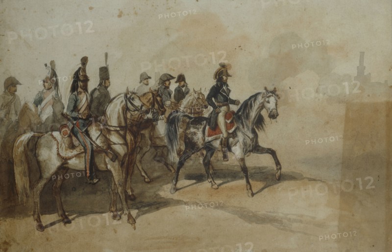Charlet, Bonaparte on horseback in Cairo, with his staff