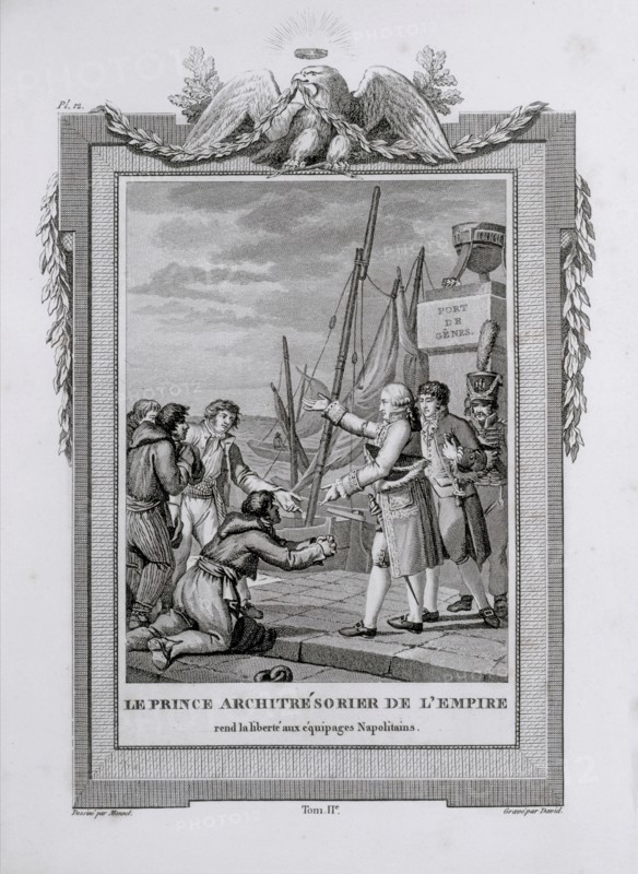 The Prince, archtreasurer of the Empire, setting Neapolitan crews free