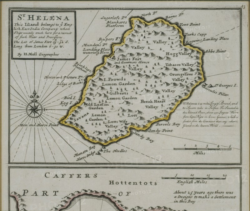 Carte de l'île de Sainte-Hélène