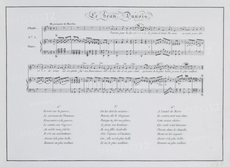 Le beau Dunois, Partition composée par la Reine Hortense vers 1810