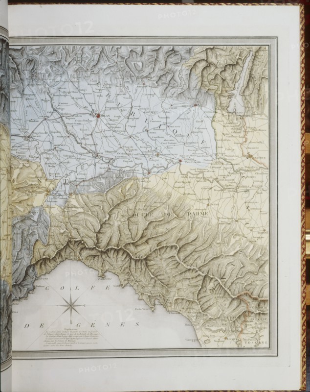 Account of the battle of Marengo, map of the center of Italy (detail) (1804)