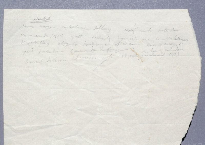 Note sent by the Emperor at the Grand Marschal Bertrand (1821)