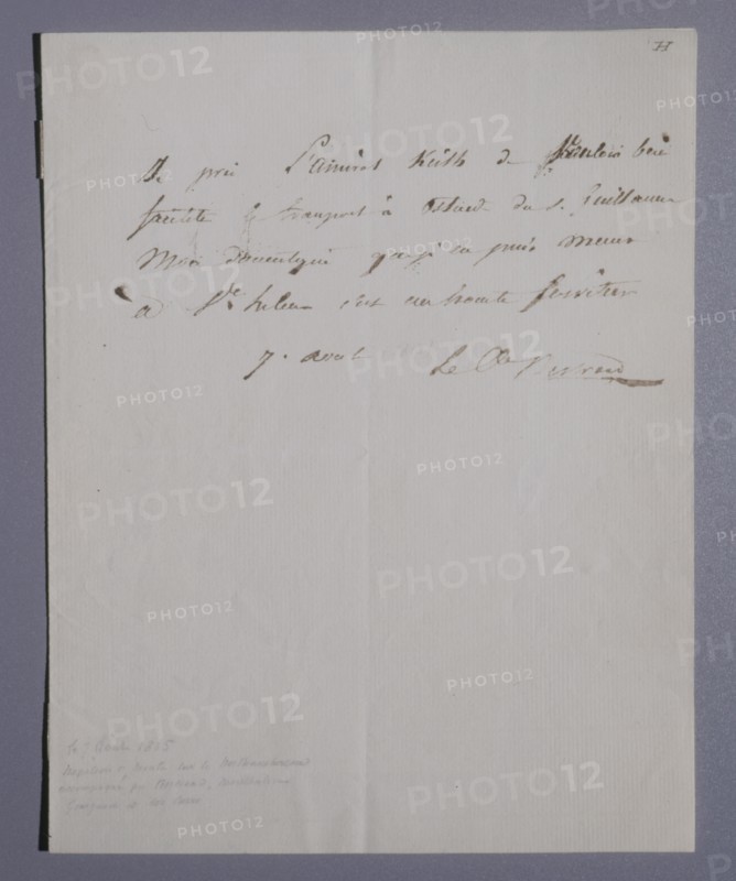 Request from Grand Marshal Bertrand to the English admiral (1815)