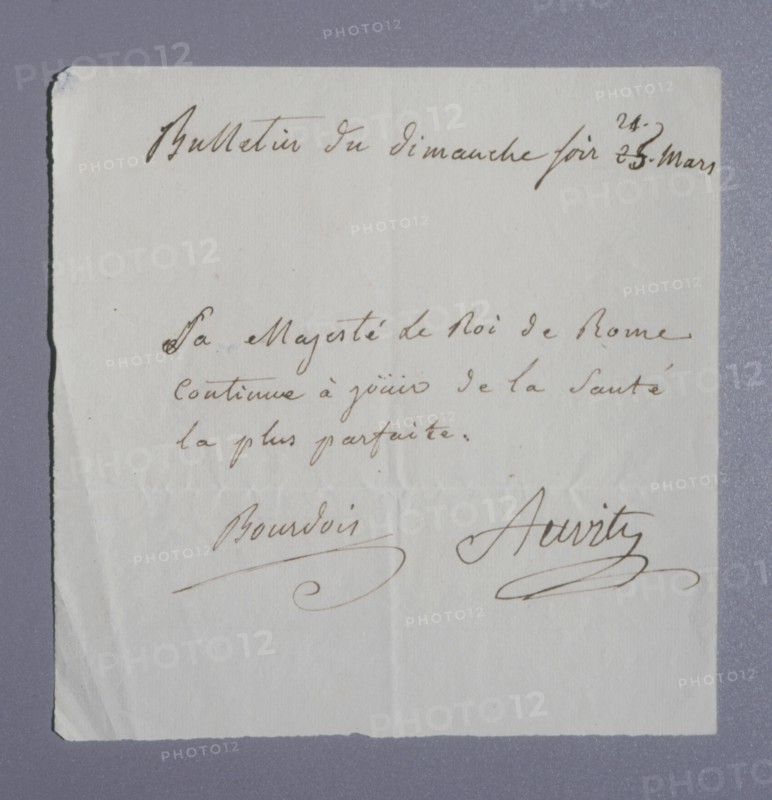 King of Rome's medical bulletin, 4 days after his birth (1811)