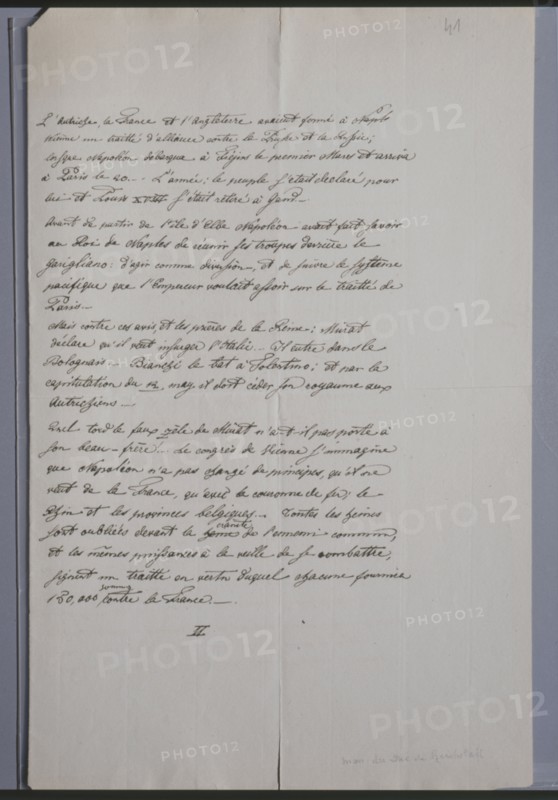 Autograph manuscript by Duke of Reichstadt (c.1830)