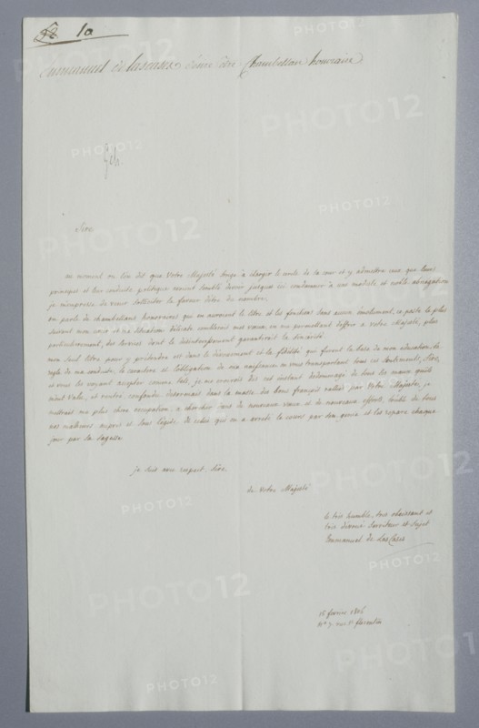 Count de Las Cases requesting to be appointed honorary chamberlain of the Emperor's house