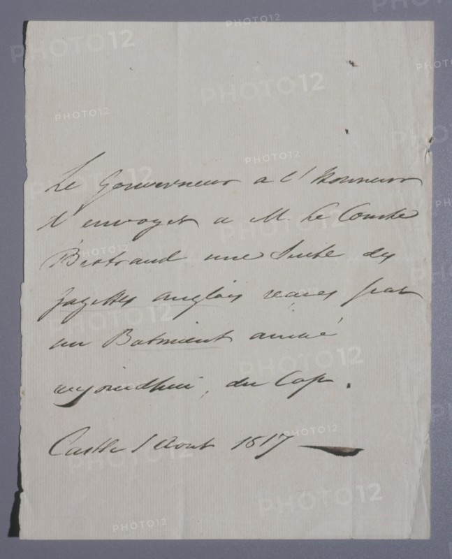Letter of Hudson Lowe to the Grand Marshal Bertrand (1817)