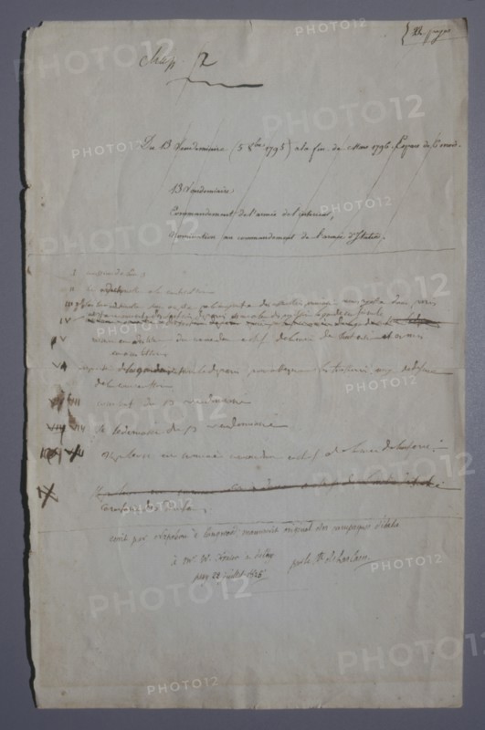 Autograph manuscript written by Napoleon I on St. Helena island (1823)
