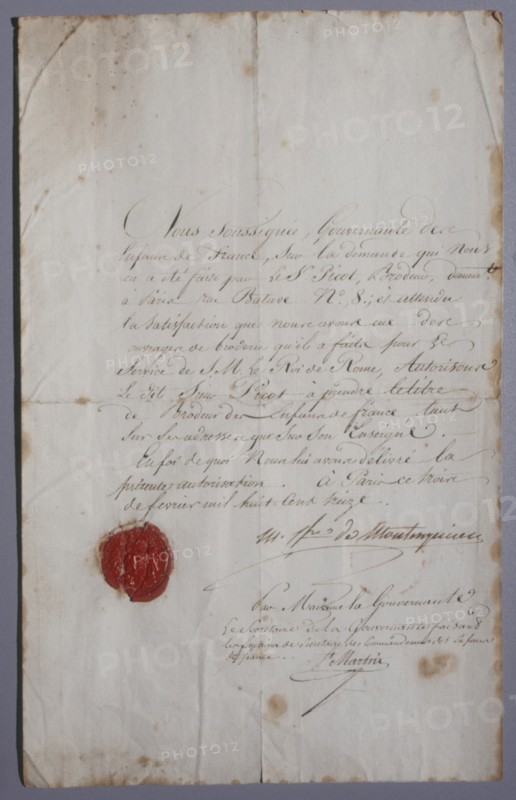 Autorisation de Mme de Montesquiou (1813)