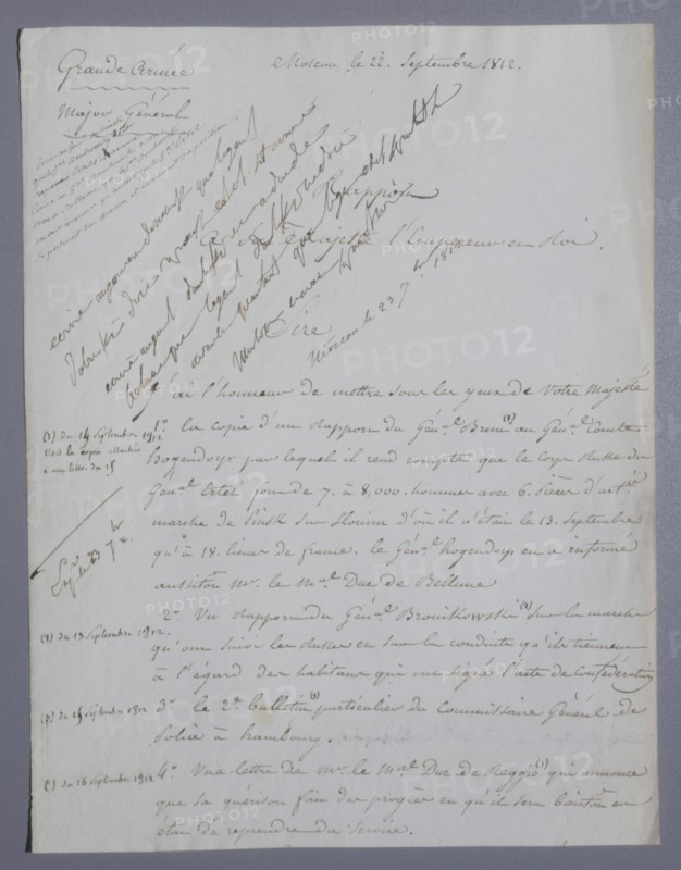 Berthier's report to Emperor Napoleon I, Campaign in Russia (1812)