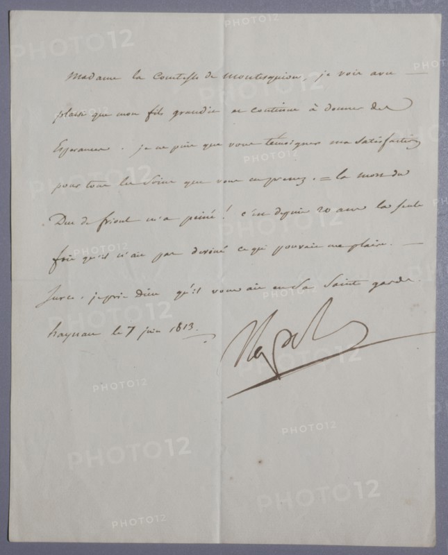 Letter written by the Emperor to Madame de Montesquiou (1813)