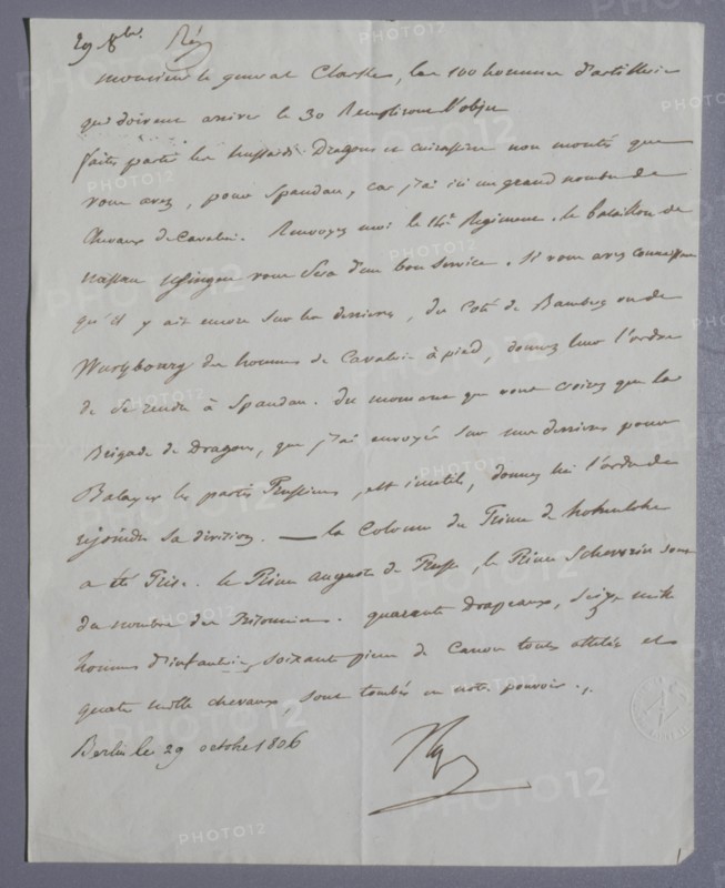 Letter written by the Emperor to General Clarck (1806)