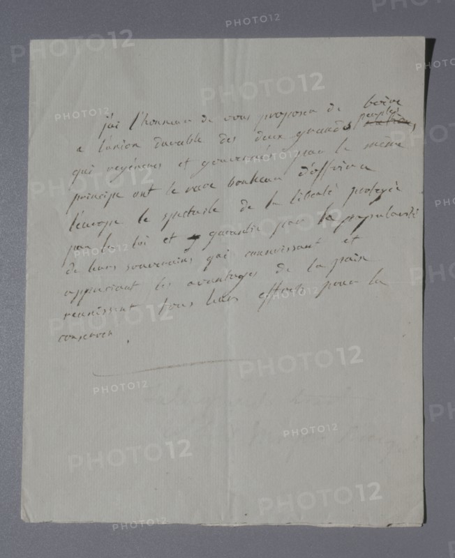 Autograph text written by Talleyrand (1802)