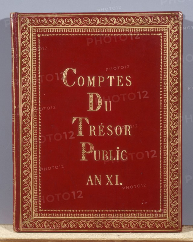 Cover, 'Accounts of the public revenue department. Year XI'