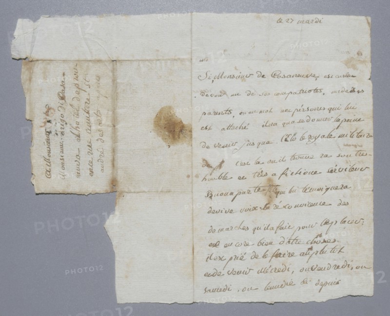 Autograph letter written by Napoleon Bonaparte at the age of 14 (1794)