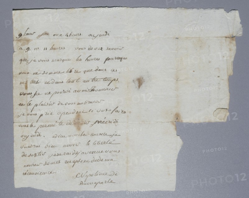 Autograph letter written by Napoleon Bonaparte at the age of 14 (1794)