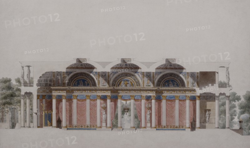 Percier et Fontaine, Projet de pavillon pour les fêtes du couronnement de Napoléon 1er