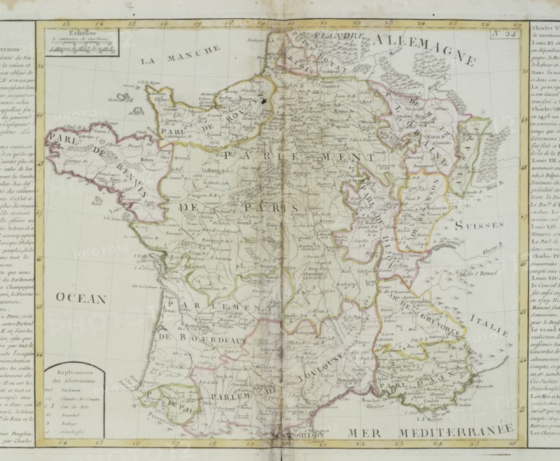 Carte de France provenant de l'Atlas de Napoléon Bonaparte