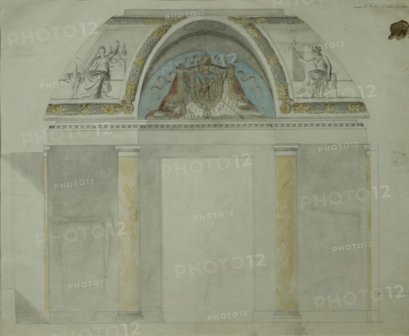 Percier, Fontaine and Gerard, Study for Napoleon's throne hall in the Tuileries palace
