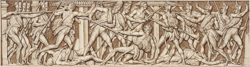 Pierre-Nolasque Bergeret, Combat entre les troupes françaises et autrichiennes