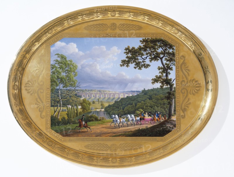 Manufacture de Sèvres, Tea set decorated with views of the outskirts of Sèvres, Tray