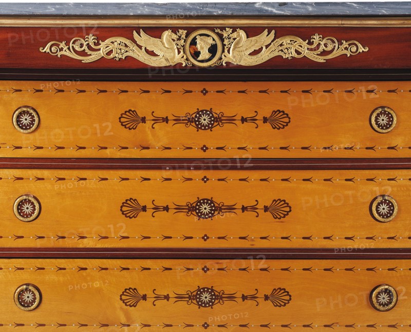 Pierre-Etienne Levasseur and Levasseur Jeune (possibly Pierre-François-Henri Levasseur), Chest of drawers, detail
