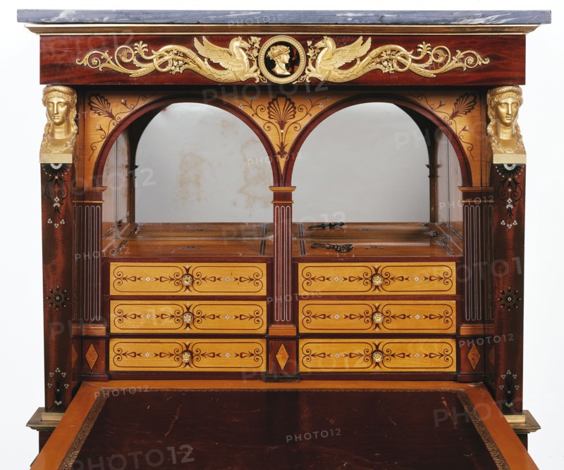 Pierre-Etienne Levasseur and Levasseur Jeune (possibly Pierre-François-Henri Levasseur), Writing desk, detail