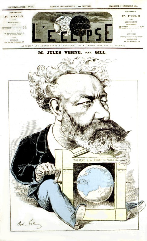 Caricature of Jules Verne by André Gill