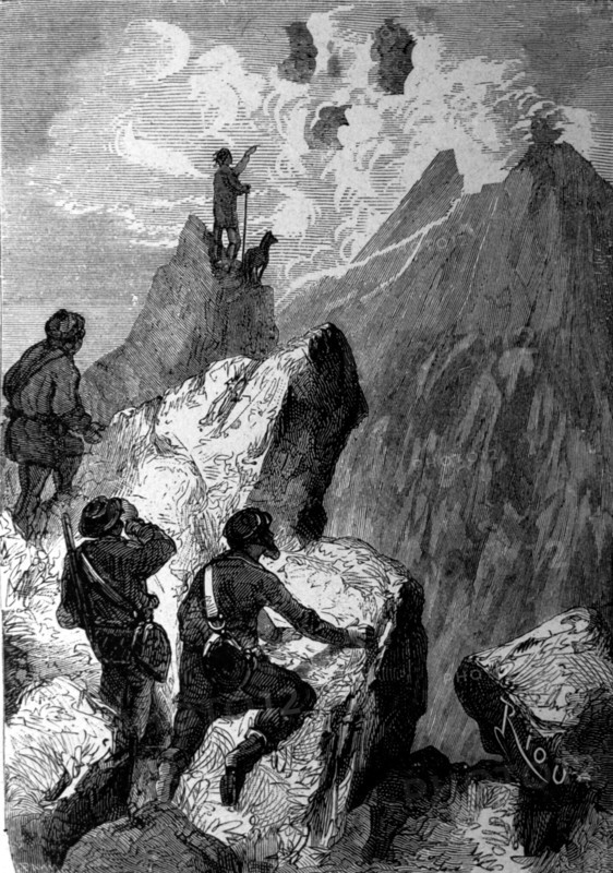 Illustration in 'The Voyages and Adventures of Captain Hatteras'