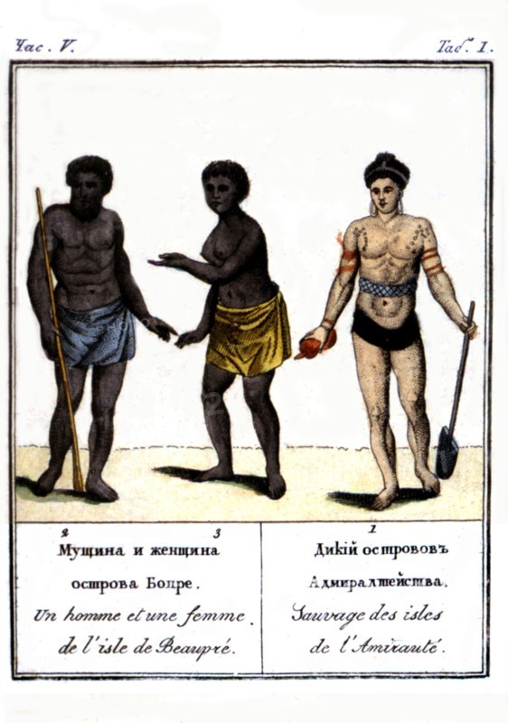 Un homme et une femme de l'île de Beaupré, Sauvage des îles de l'Amirauté (1816)