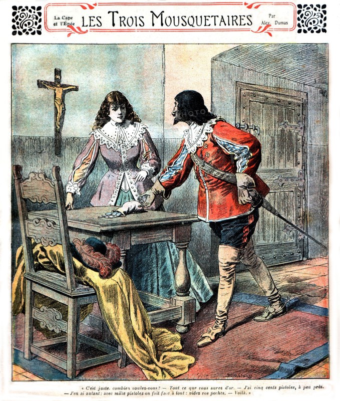Les trois mousquetaires. Gravure 19e