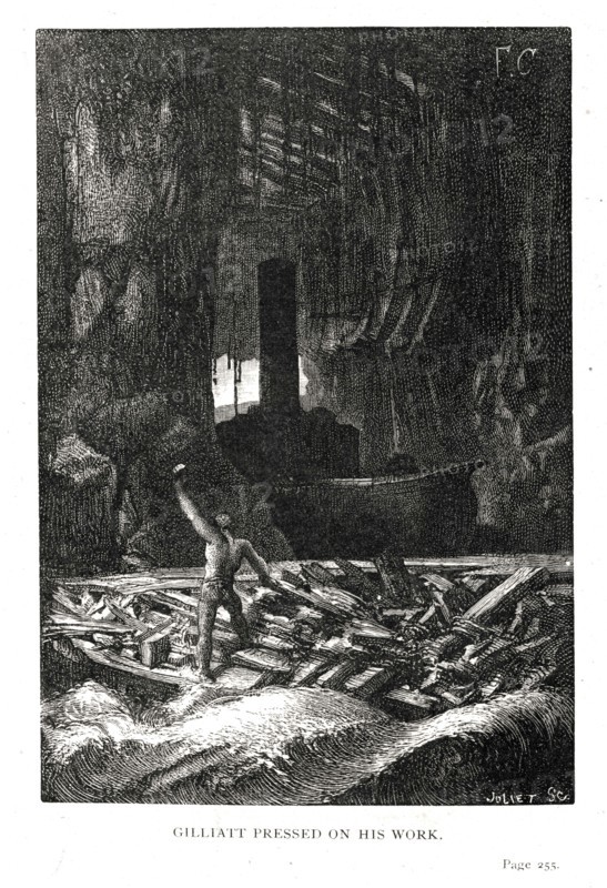 Illustration de "Les Travailleurs de la Mer", de Victor Hugo