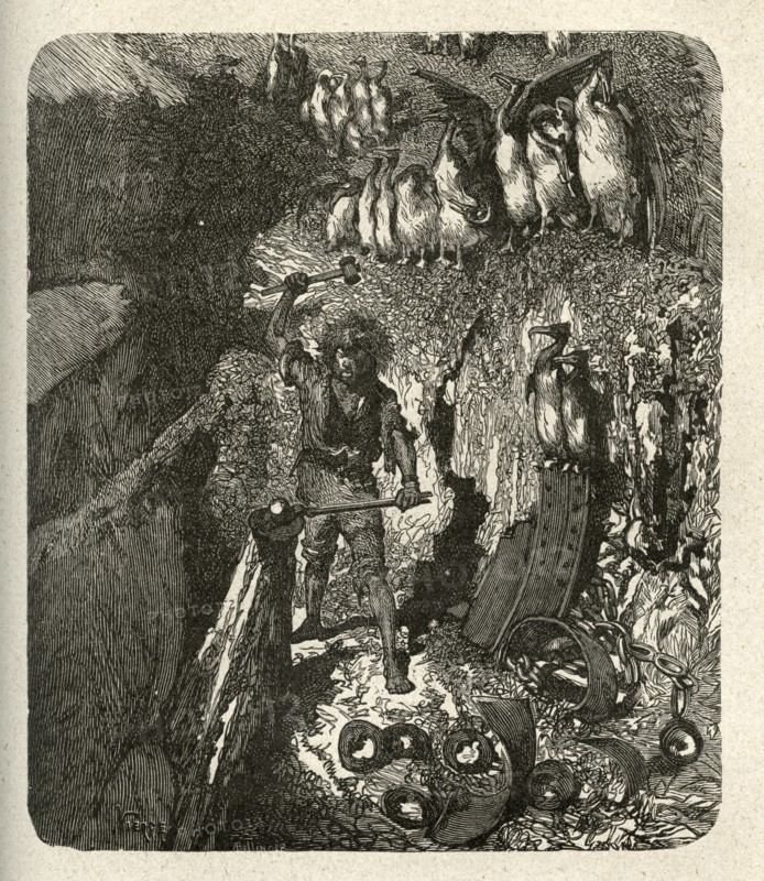 Illustration de "Les Travailleurs de la Mer", de Victor Hugo