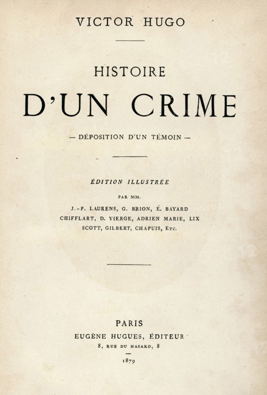 Illustration from 'Histoire d'un crime', by Victor Hugo