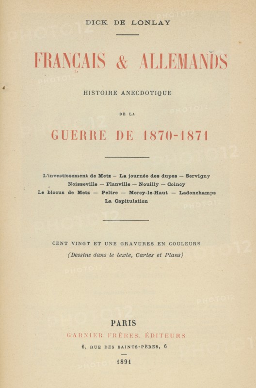 Book 'Français et Allemands, histoire anecdotique de la guerre de 1870-1871'