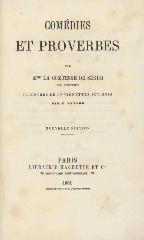Comédies et proverbes, by Countess of Ségur