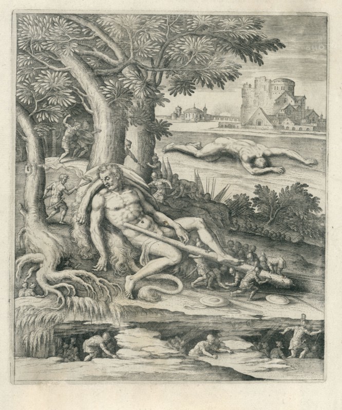 Sleeping Hercules and the Pygmies