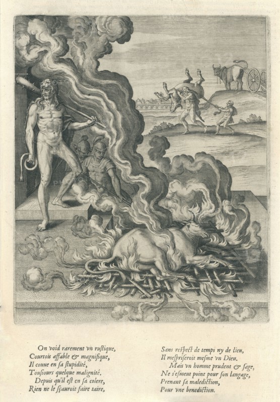 Hercules roasting an ox