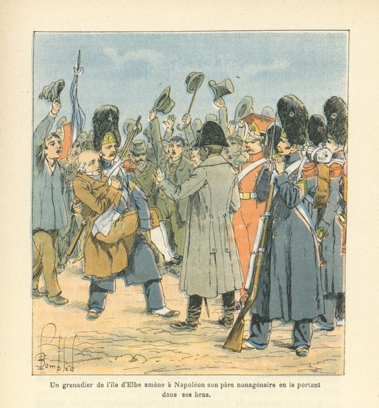 An encounter between a grenadier from Elba and Napoleon