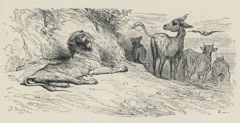 Fable "Le Lion devenu vieux"