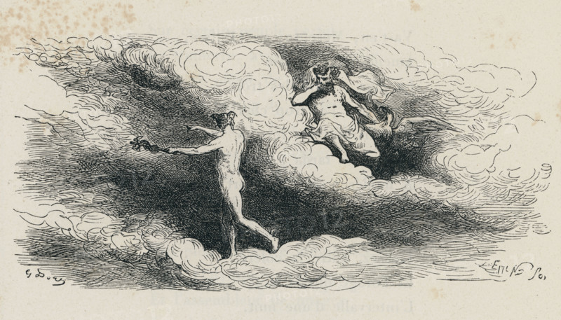 Fable of La Fontaine 'Jupiter and the Thunderbolts'