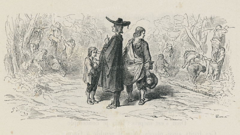 Fable "L'écolier, le pédant et le maître d'un jardin"