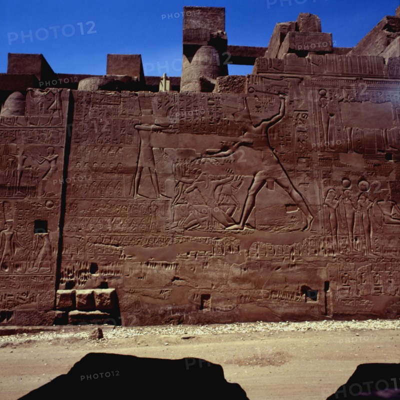 Karnak, Temple d’Amon-Rê, paroi extérieure nord de la salle hypostyle