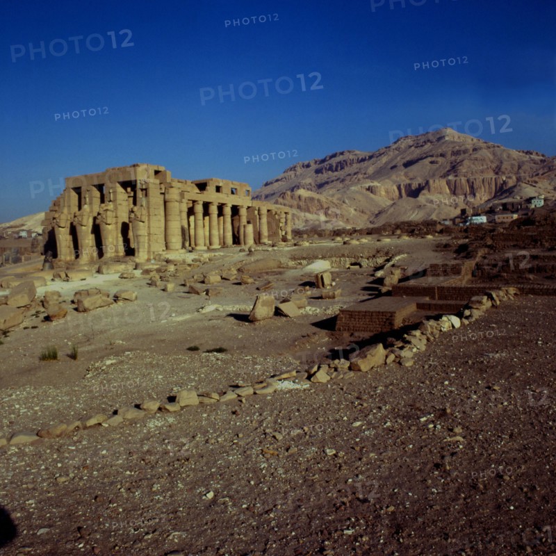 Ramesseum, Temple of Ramses II, view of the northeast corner of the hypostyle hall